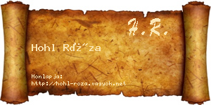 Hohl Róza névjegykártya